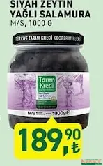 TARIM KREDİ SİYAH ZEYTİN YAĞLI SALAMURA 1000 G